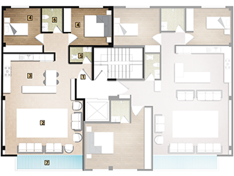 پلان طبقات 1تا 4 غربی پنج رمضان نیکان